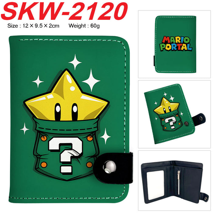 Wholesale Plumber Vertical Snap Wallet Anime Cartoon Two Layer Coin Purse PU Street Trend Accessory Casual Gift For Game Fans