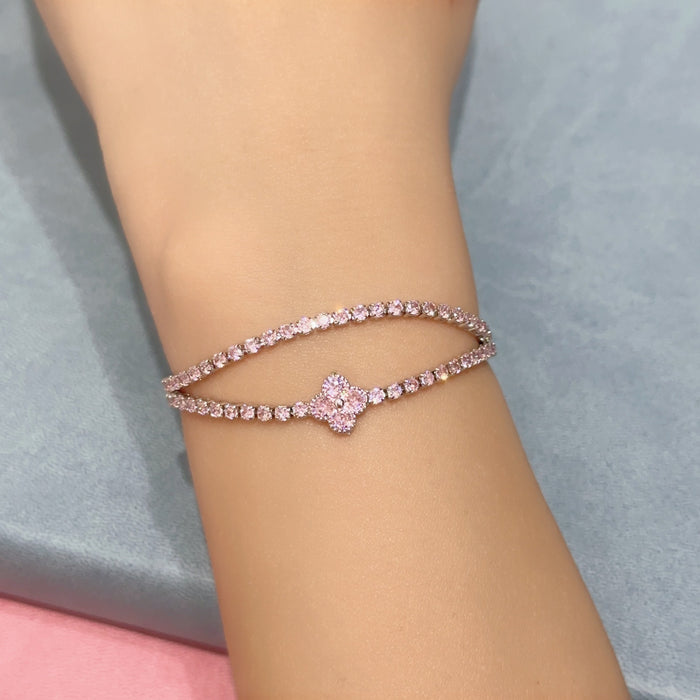 Wholesale Copper Inlaid Zircon Love Bow Bracelet JDC-BT-Bein006