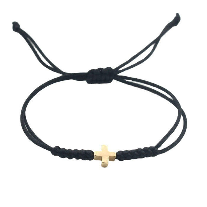 Wholesale Hand Woven Adjustable Fashion Gold Cross Bracelet JDC-BT-SX016