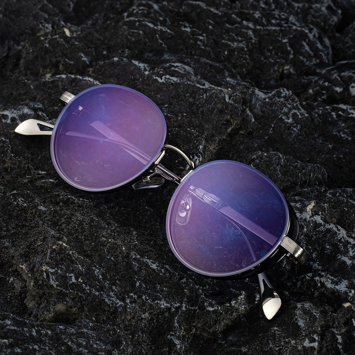 Wholesale Retro oval frame sunglasses side bag small frame sunglasses fashionable metal full frame glasses