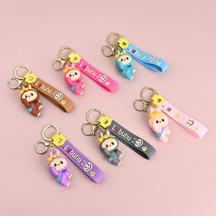 Wholesale PVC Soft Rubber Cartoon Keychain 3D Doll Bag Charm for Students Backpack Decorative MOQ≥10