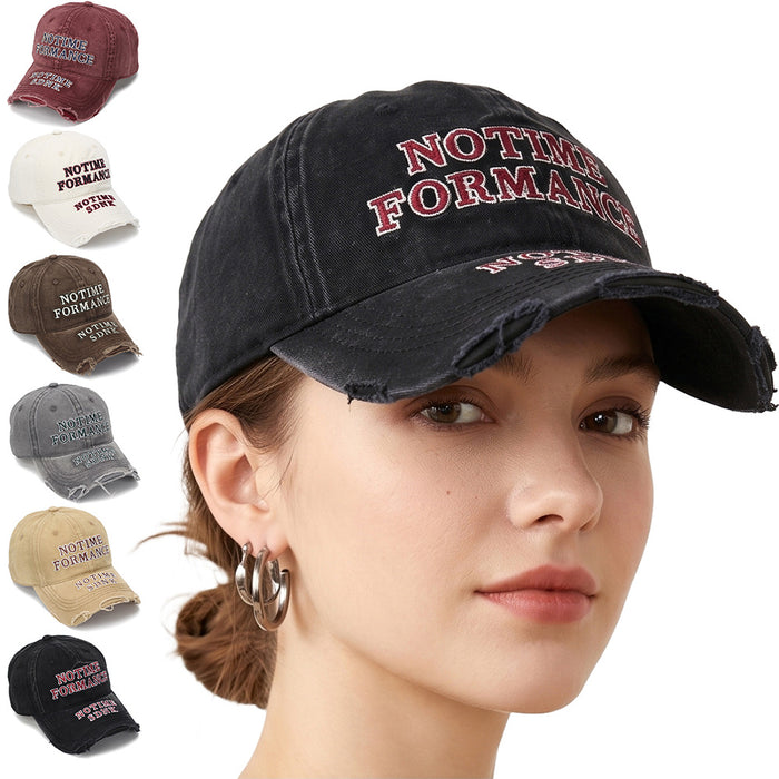 Wholesale Chic Vintage Baseball Cap with Letter Embroidery Sun Protection Unisex Summer Gift