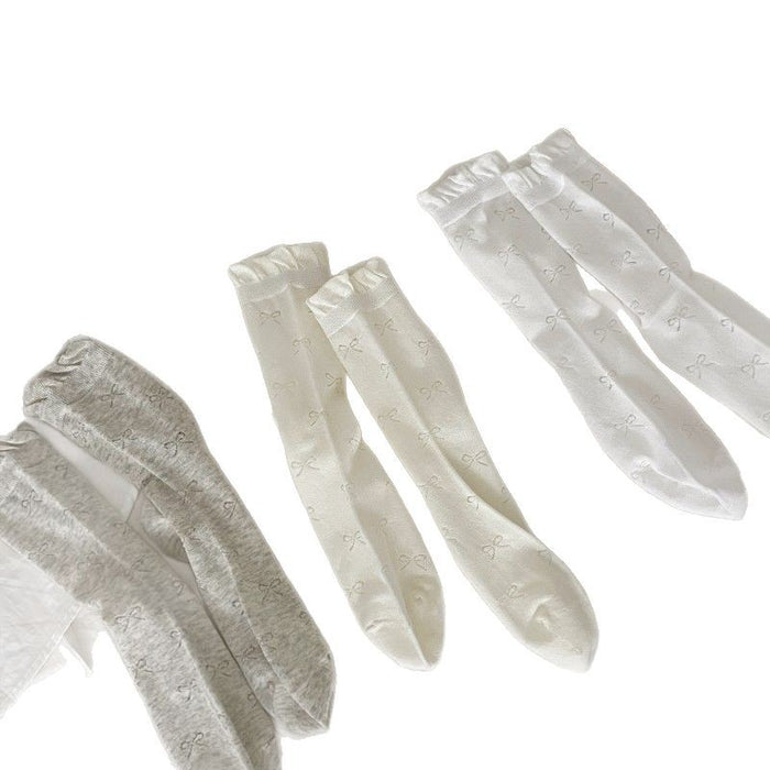 Wholesale Socks, children's thin bow, mid tube socks, versatile lace pile socks, cotton socks