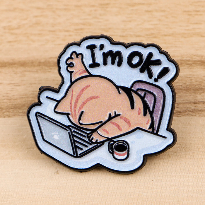 Wholesale Monster Cat English Brooch Badge Clothing Backpack Accessory