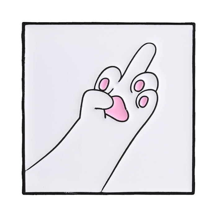 Wholesale Funny Cat Paw Middle Finger Zinc Alloy Enamel Brooch Pin Trendy Everyday Fashion Accessory Gift