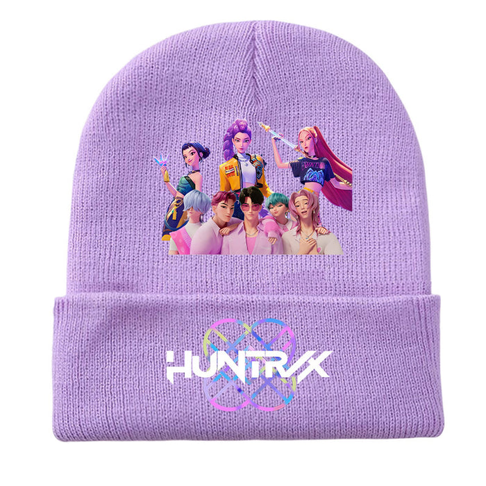 Wholesale Kpop Printed Knit Hat Fleece Hat