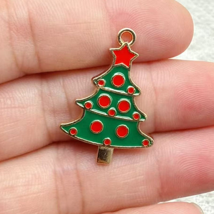 Wholesale 10pcs DIY alloy oil drip ,  reindeer,  deer,  bell,  snowman Christmas decoration accessories Pendant