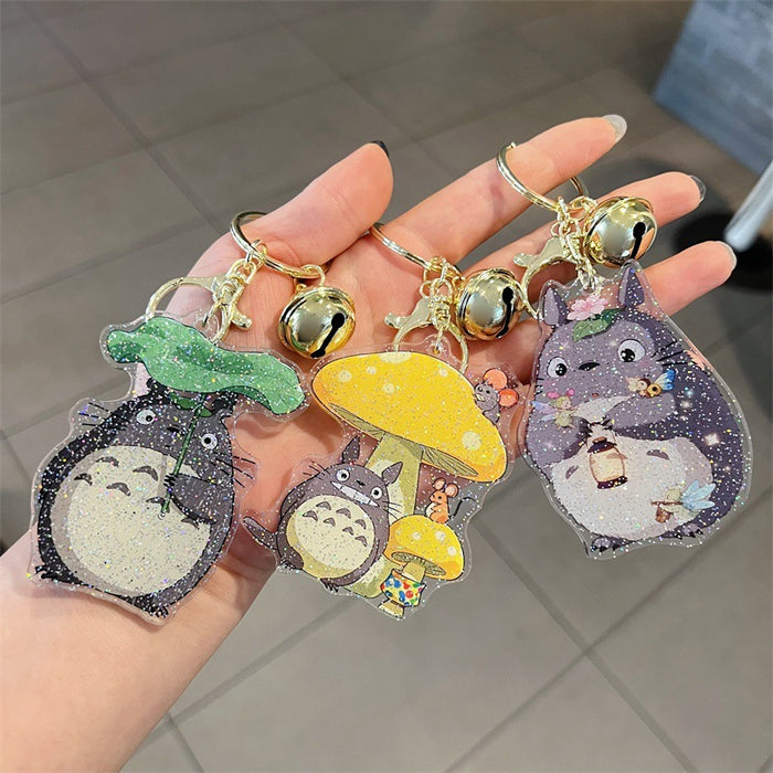 Wholesale 5pcs Cute Cartoon Double-Sided Acrylic Keychains with Glitter