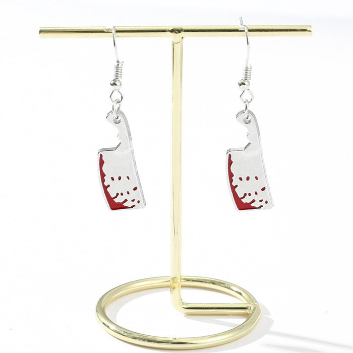 Wholesale Small Blood Drop Kitchen Knife Earrings  Earrings Jewelry Retro Punk Hip Hop Ear Accessories Cosplay Jewelry