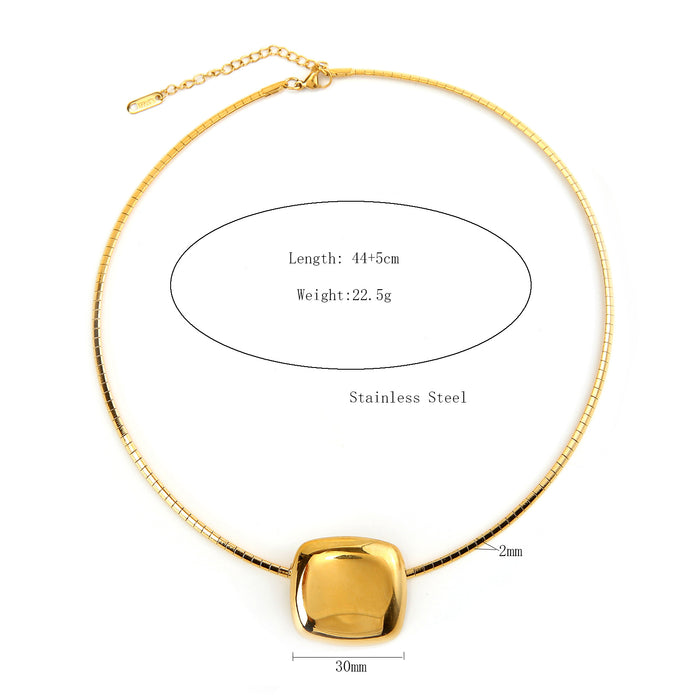 Wholesale Fashionable and minimalist design, stainless steel block necklace, personalized and high-end, color preserving titanium steel necklace wholesale