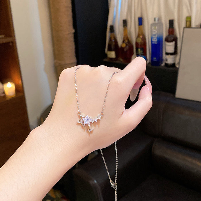 Wholesale Titanium Steel Micro Inlaid Zircon Clavicle Chain