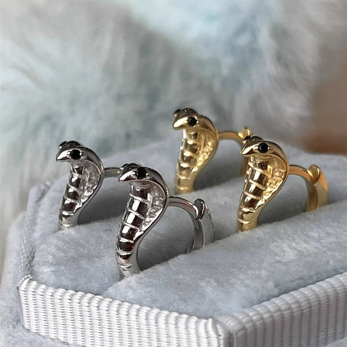 Wholesale Retro Cold style Cobra 925 earrings ear buckle