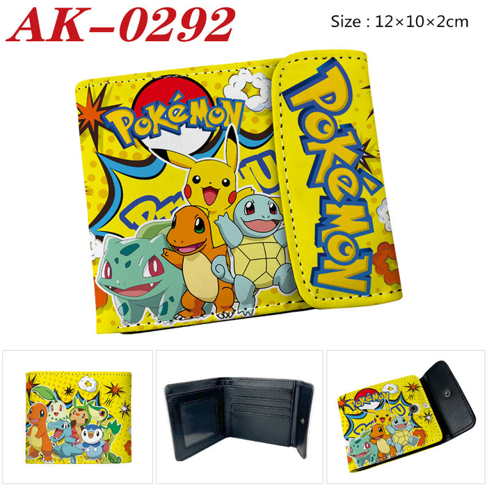 Wholesale Anime Snap Button PU Leather Short Wallet Unisex Card Coin Purse Trendy Boutique Gift