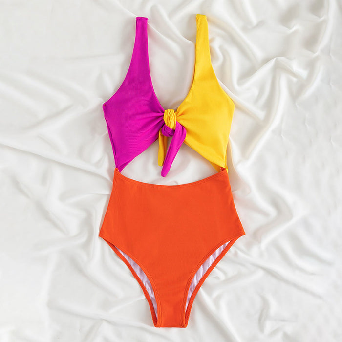 Wholesale Nylon Color Block One-piece Swimsuit JDC-SW-Chengm001