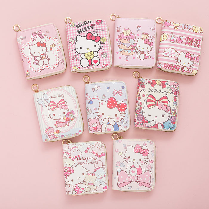 Wholesale Cute Short Waterproof Zip Wallet with Kitten Design