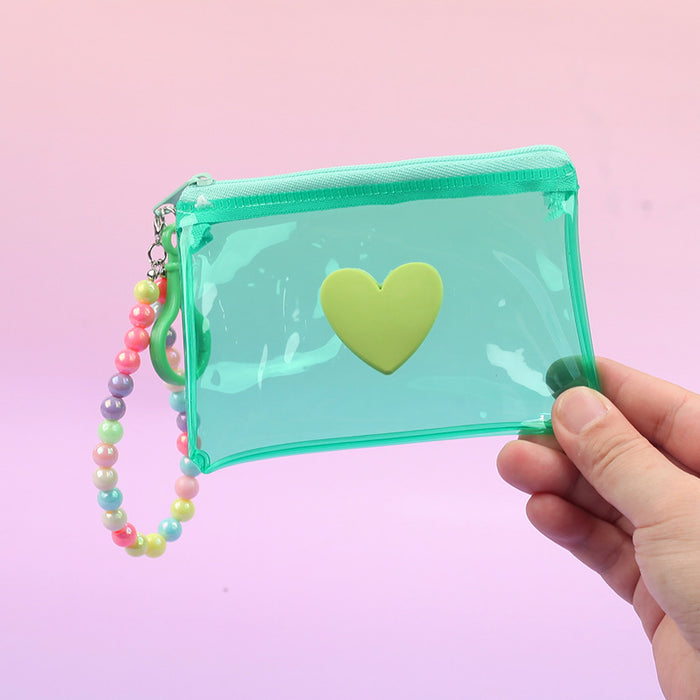 Wholesale Trendy Plush Coin Purse With Bead Chain And Zipper Macaron Purple Storage Bag Cute Fashion Accessory For Women Resale