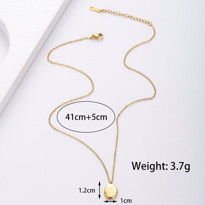 Wholesale Minimalist Light Luxury Necklace, Genuine Gold Plated English Engraved Pendant Jewelry