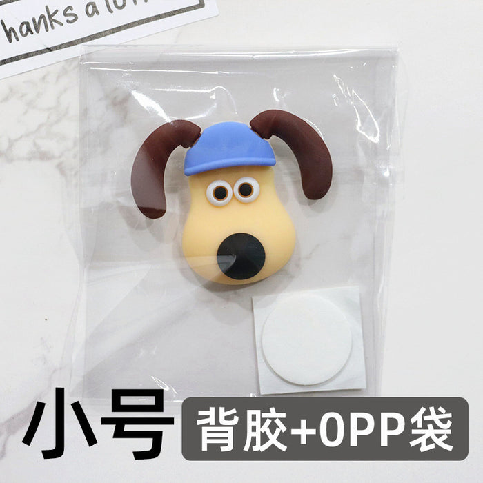 Wholesale 5pcs Cartoon Soft Rubber  Accessories Mobile Phone Shell Patch Hole Shoes Mouthwash Cup Three-dimensional Sticker  Puppy