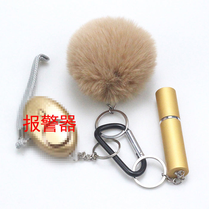 Wholesale Fur Ball Multifunctional Aluminum Keychain 3-piece Set JDC-KC-TouMS069