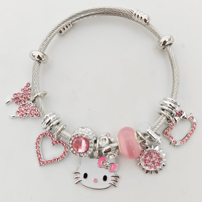 Wholesale Titanium Steel Kawaii Bracelet Stitch Kuromi Panjia Cute Hello Kitty Cartoon Bracelet JDC-BT-Luman006