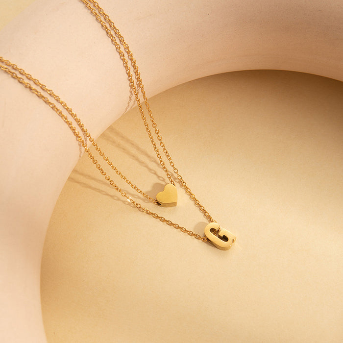 Wholesale 26 English Letters — Fade-Resistant Titanium Steel Clavicle Necklace