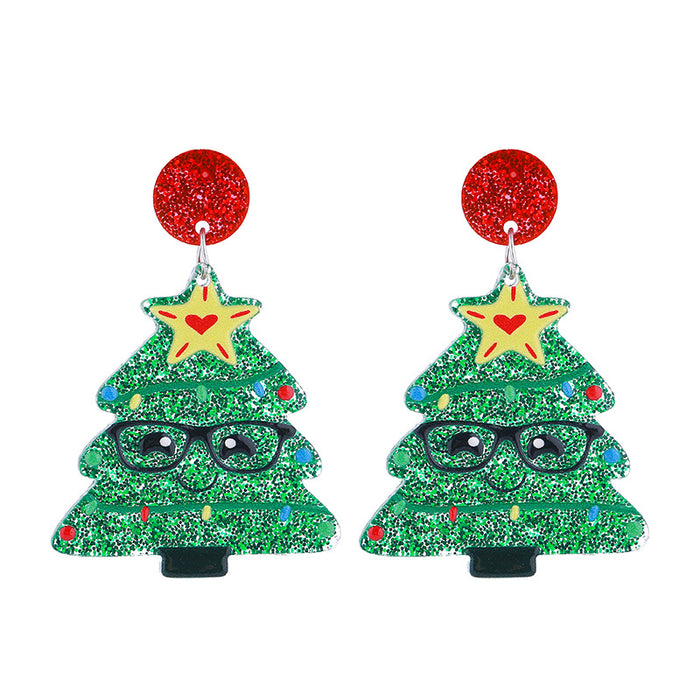 Wholesale New Year Christmas Acrylic Earrings Christmas Tree  Holiday Earrings