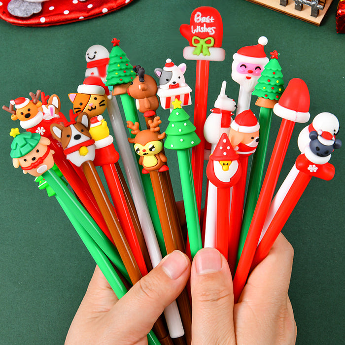 Wholesale Christmas gel pen carbon pen primary school student gift prize Christmas stationery gift water pen