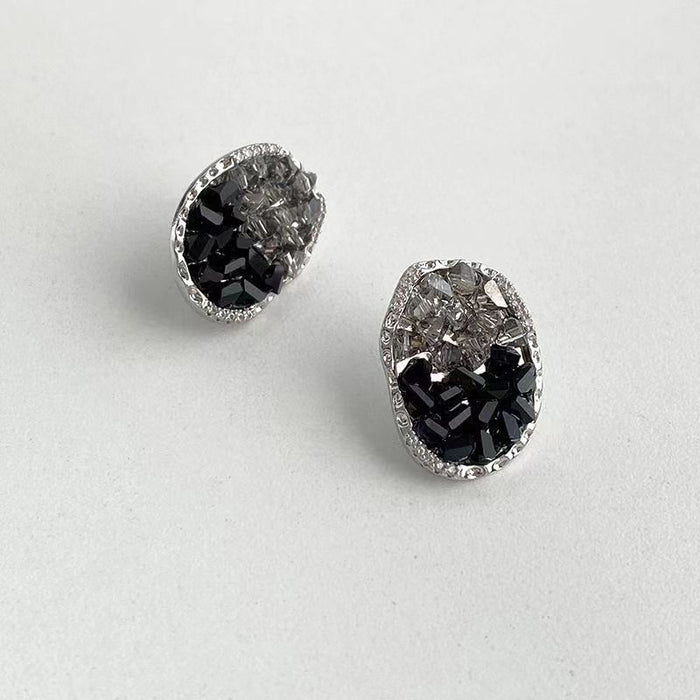 Wholesale Gray Gravel Gradient Crystal Earrings JDC-ES-YuHang012