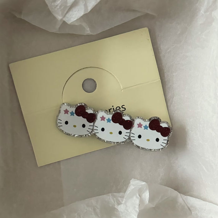 Wholesale Acrylic three-piece cat hairpin sweet and versatile girl side duckbill clip hairpin hair accessories