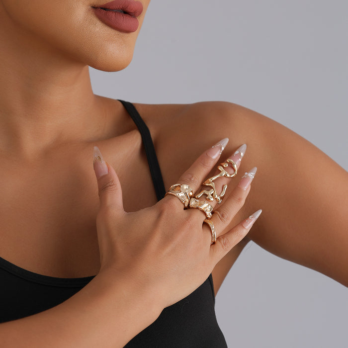 Wholesale Metal diamond-studded ring