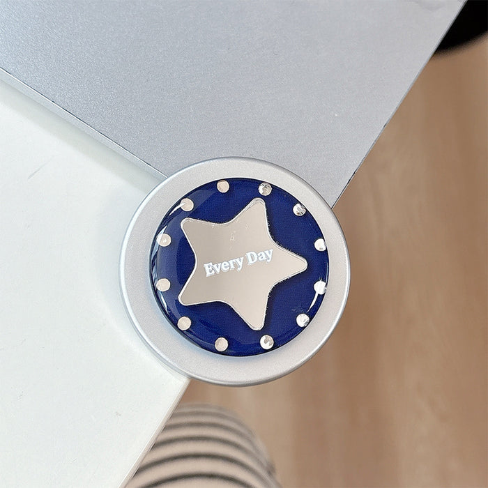 Wholesale Simple Star Design Desktop Retractable Phone Holder with Rhinestone Mirror