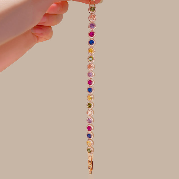 Wholesale Rainbow Round Zircon Bracelet Jewelry Accessory