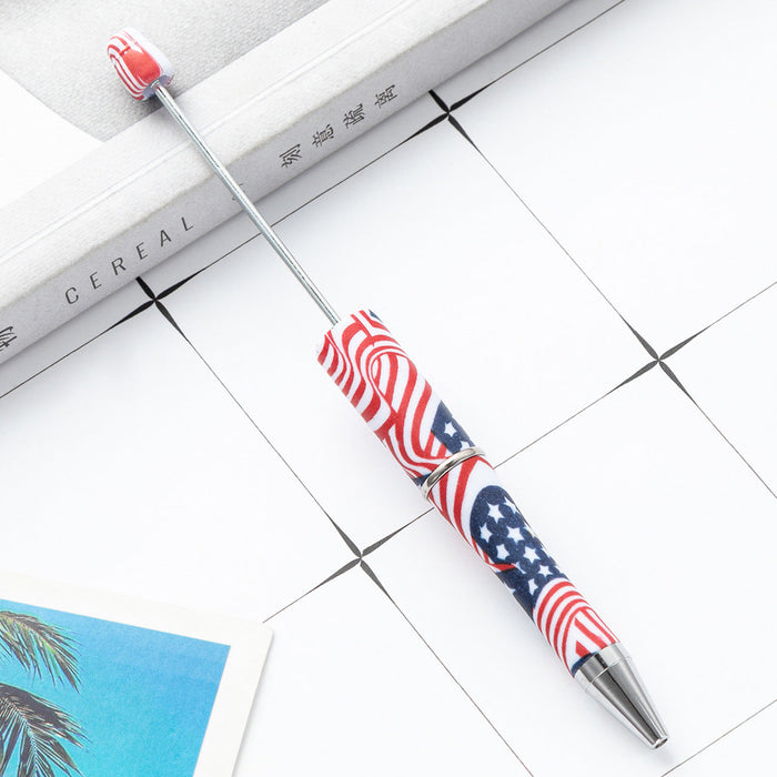 Wholesale Independence Day Beadable Pens DIY for Beadable Plastic Pen JDC-BP-Huah005