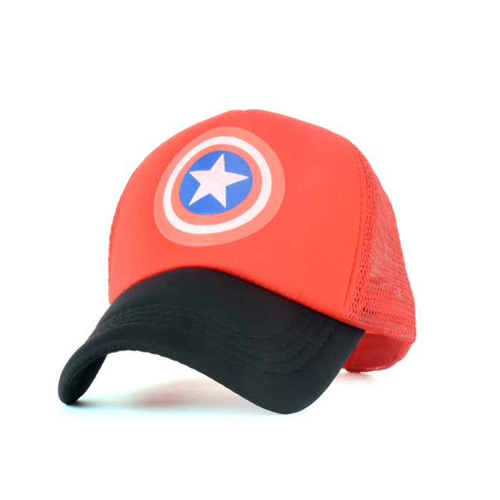 Wholesale 2-8 years old children's net cap summer cartoon print baseball cap outdoor sports breathable cap with net