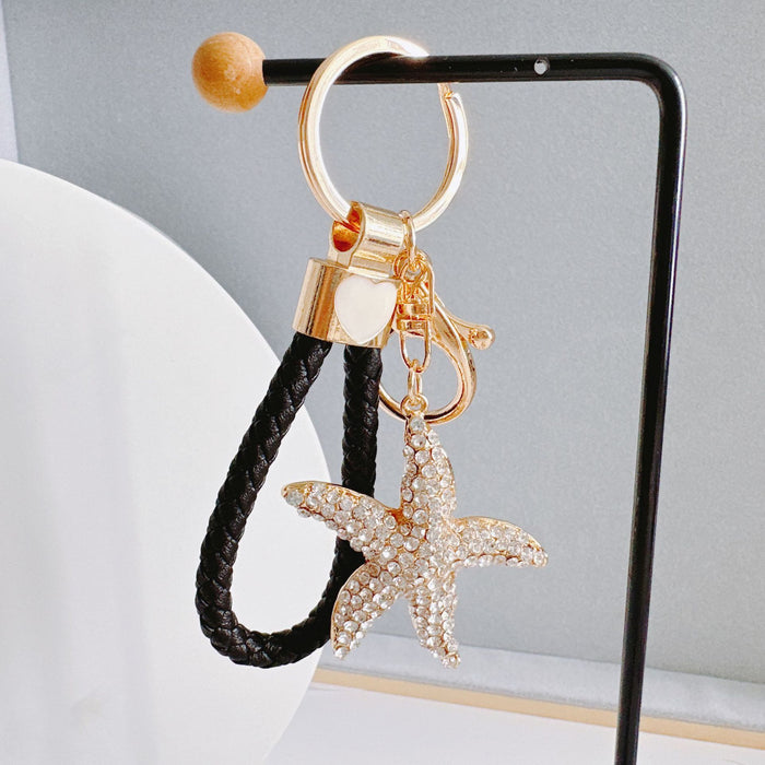 Wholesale Rhinestone Starfish Zinc Alloy Keychain JDC-KC-ZhanLun020