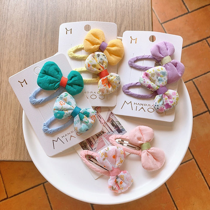 Wholesale New Children' s Hair Clip: Yellow Floral Bow Hair Accessory