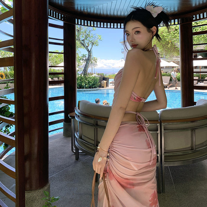 Wholesale Bikini swimsuit new split three piece set sexy long skirt hot spring vacation style swimsuit