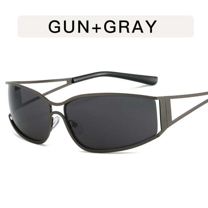 Wholesale Personalized sunglasses, hollow metal sunglasses, cycling narrow frame sunglasses