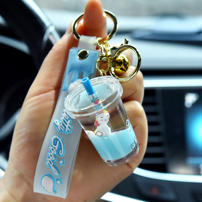 Wholesale Liquid Quicksand Unicorn Oil-Filled Keychain