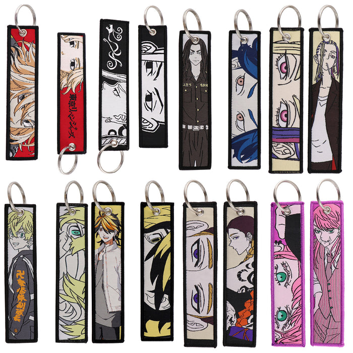 Wholesale Anime Trendy Woven Cloth Lanyard Keychain For Campus Office ID Card