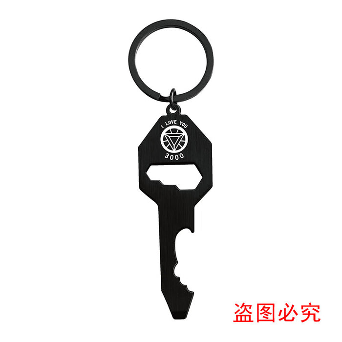 Wholesale Multifunctional Bottle Opener Screwdriver Wrench Father's Day Alloy Keychain JDC-KC-GangGu047