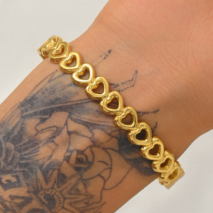 Wholesale Women S Titanium Steel Bamboo Joint Eight Pointed Star Bracelet Pave Design Trendy Everyday Jewelry Accessory