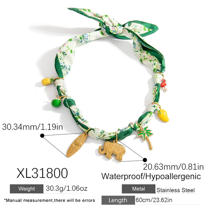 Wholesale Titanium Steel Necklace  Gold Accessible Luxury High-End Sun Flower Silk f Titanium Steel Color-Preserving Clavicle Chain Necklace