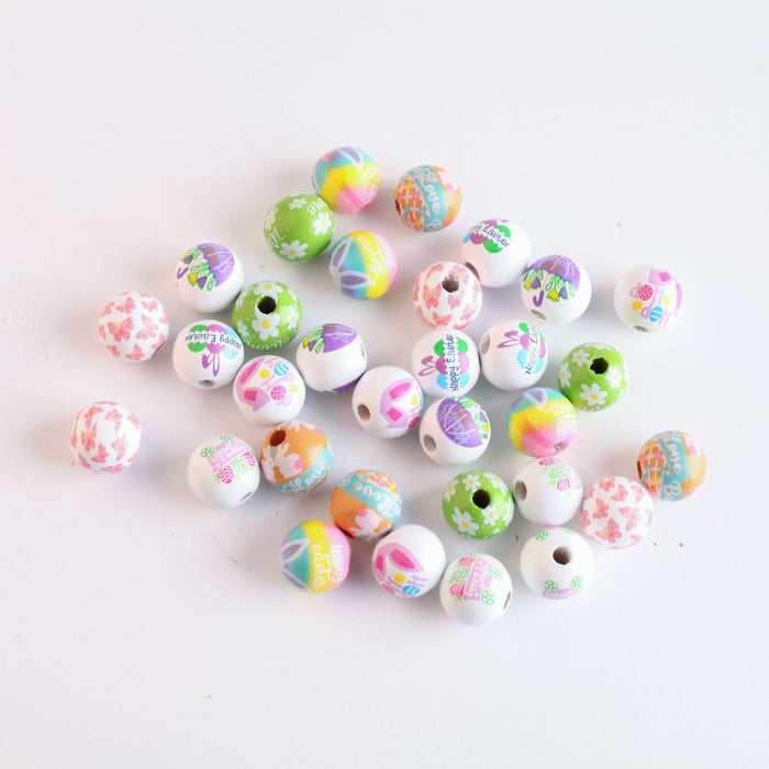 Wholesale 10PCS 4MM Easter Wreath DIY Wooden Beads JDC-BDS-DianJin025