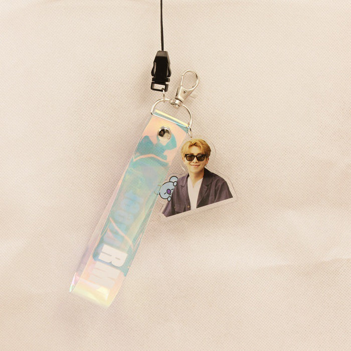 Wholesale Transparent Laser Lanyard Acrylic Keychain JDC-KC-HanTian017