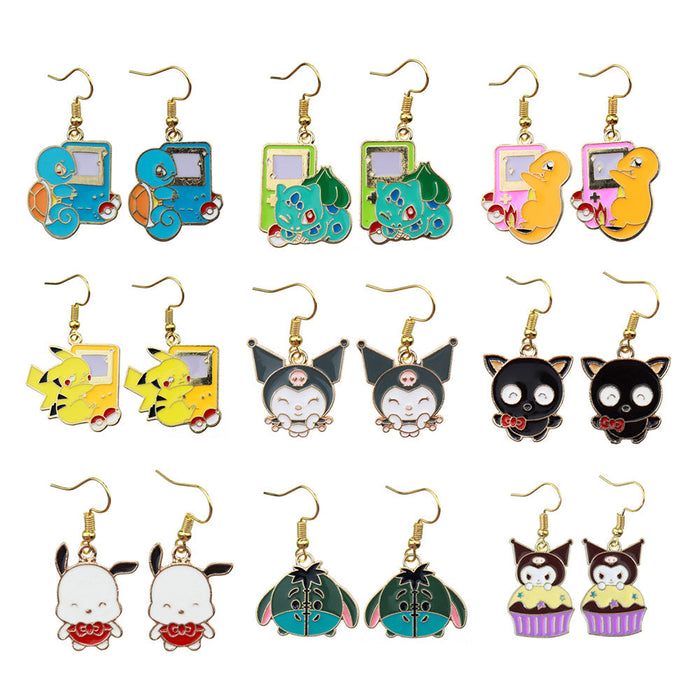 Wholesale Earrings Alloy Enamel Cute Cartoon (S) JDC-ES-niqing003