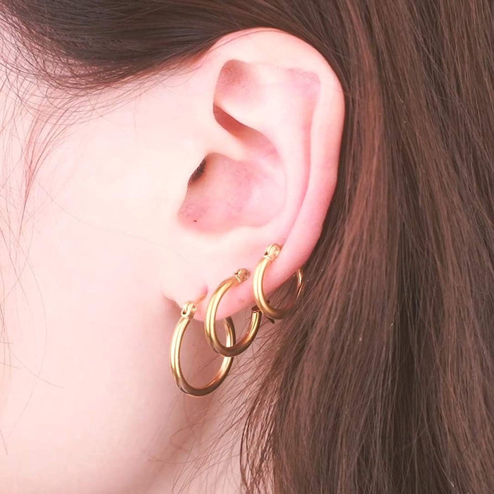 Wholesale Stainless steel circle statement earrings