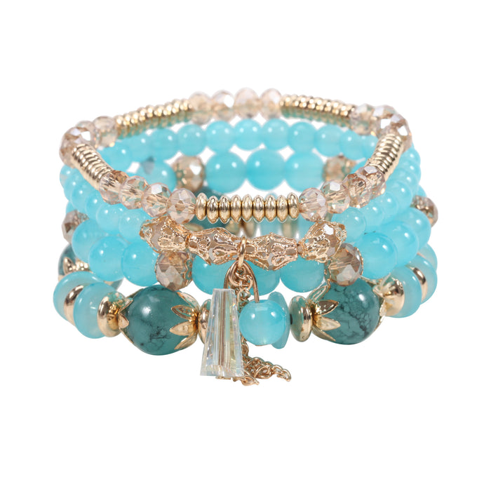 Wholesale Bohemian Tassel Colored Glass Bracelet JDC-BT-Xiny064