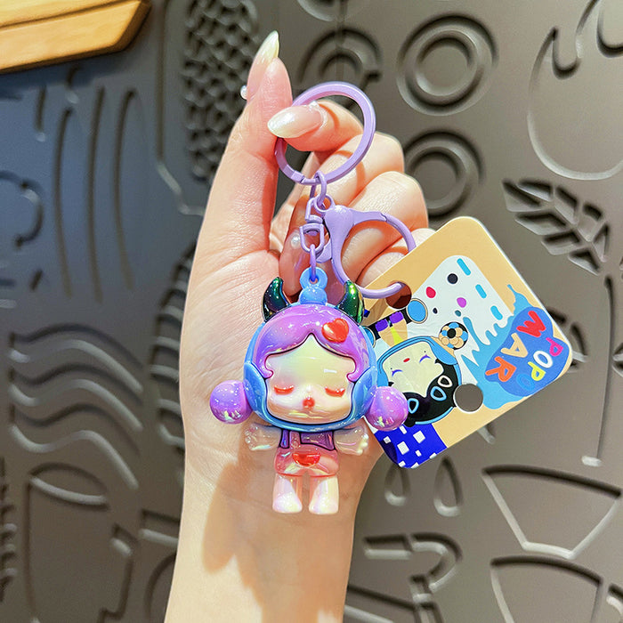Wholesale Creative Electroplating Dreamy Girl Keychain Cute Cartoon Couple Bag Pendant