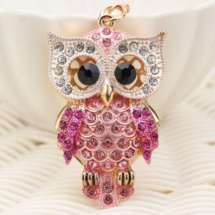 Wholesale Owl Keychain Pendant Gold Tone Zinc Alloy Trendy Bag Charm Gift